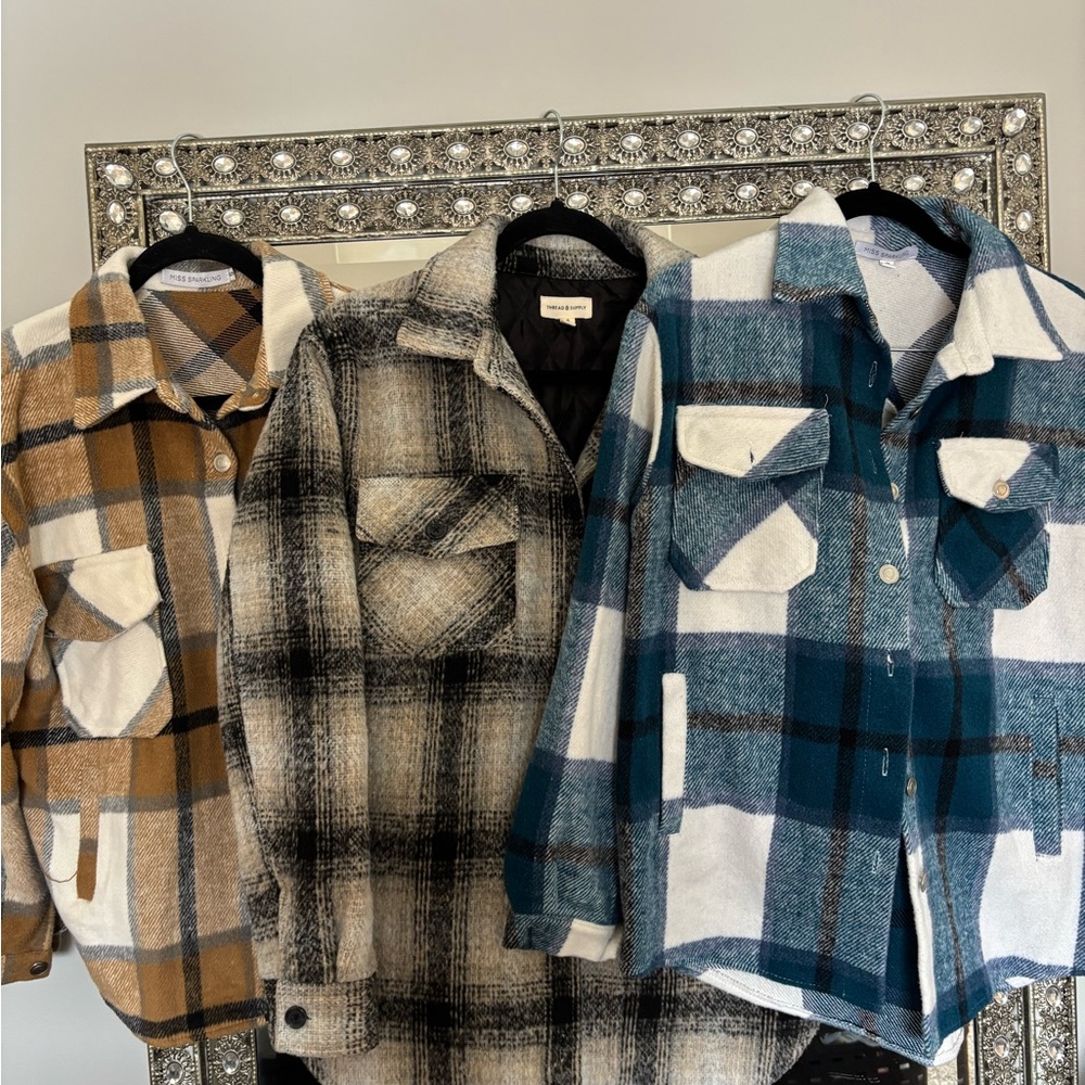 Plaid Flannel Shirt - Blue, Brown, Black